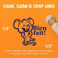 Bien Fait French Compliment Cartoon Mouse Rodent Rat Rubber Stamp for Stamping Crafting Planners