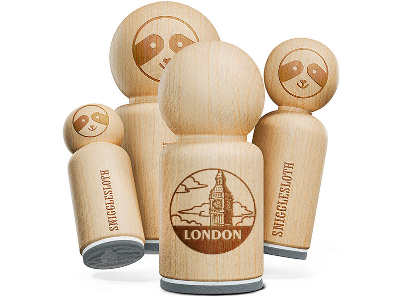 Big Ben London Landmark Destination Circle Rubber Stamp for Stamping Crafting Planners