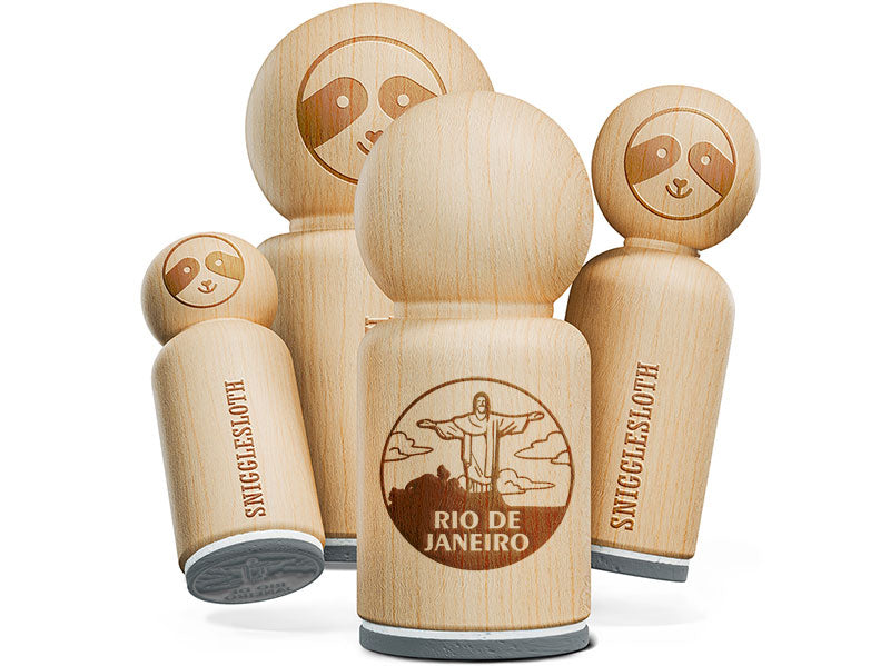 Christ the Redeemer Rio De Janeiro Brazil Landmark Destination Circle Rubber Stamp for Stamping Crafting Planners