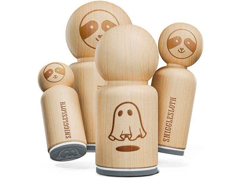 Cute Floating Sheet Ghost with Shadow Halloween Rubber Stamp for Stamping Crafting Planners