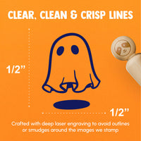 Cute Floating Sheet Ghost with Shadow Halloween Rubber Stamp for Stamping Crafting Planners