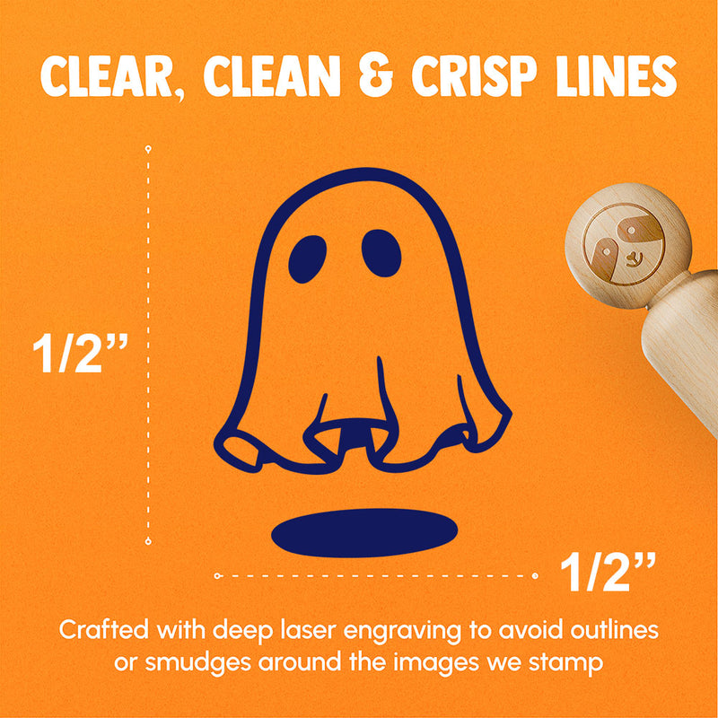 Cute Floating Sheet Ghost with Shadow Halloween Rubber Stamp for Stamping Crafting Planners