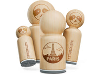 Eiffel Tower Paris France Landmark Destination Circle Rubber Stamp for Stamping Crafting Planners