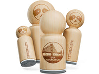 Golden Gate Bridge San Franciso California Landmark Destination Circle Rubber Stamp for Stamping Crafting Planners