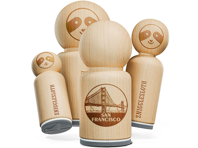 Golden Gate Bridge San Franciso California Landmark Destination Circle Rubber Stamp for Stamping Crafting Planners