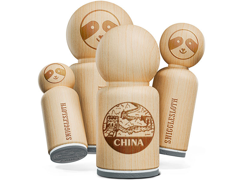 Great Wall of China Landmark Destination Circle Rubber Stamp for Stamping Crafting Planners