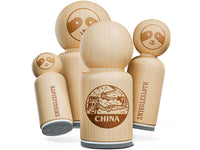 Great Wall of China Landmark Destination Circle Rubber Stamp for Stamping Crafting Planners