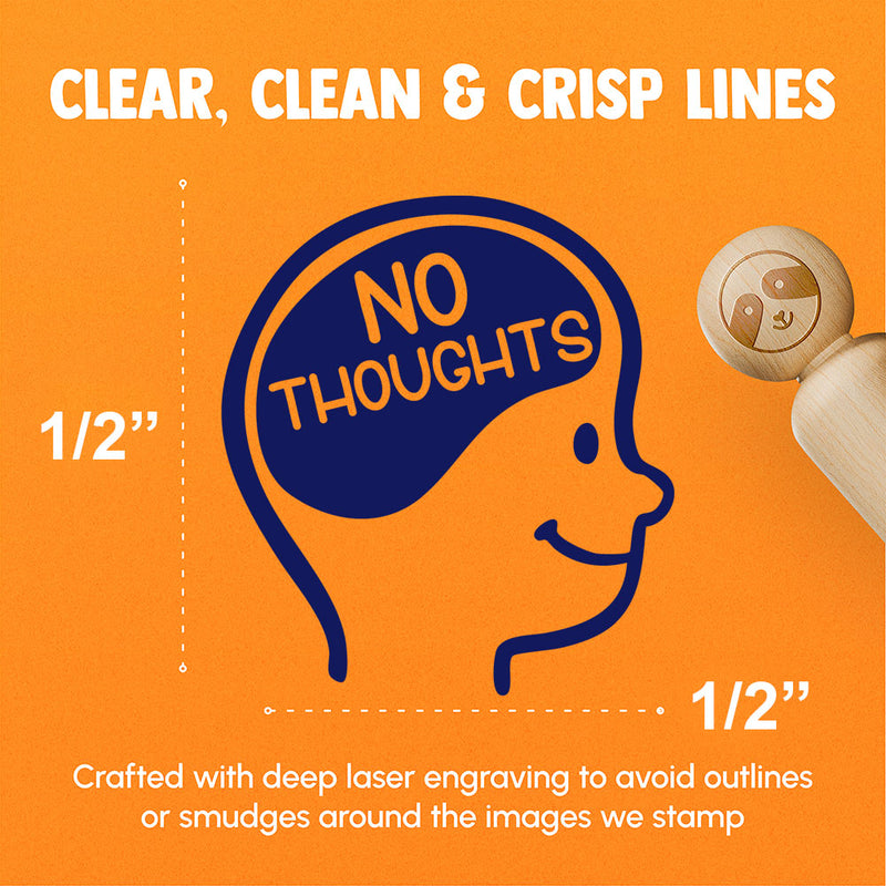 No Thoughts Head Empty Dumb Brainless Rubber Stamp for Stamping Crafting Planners