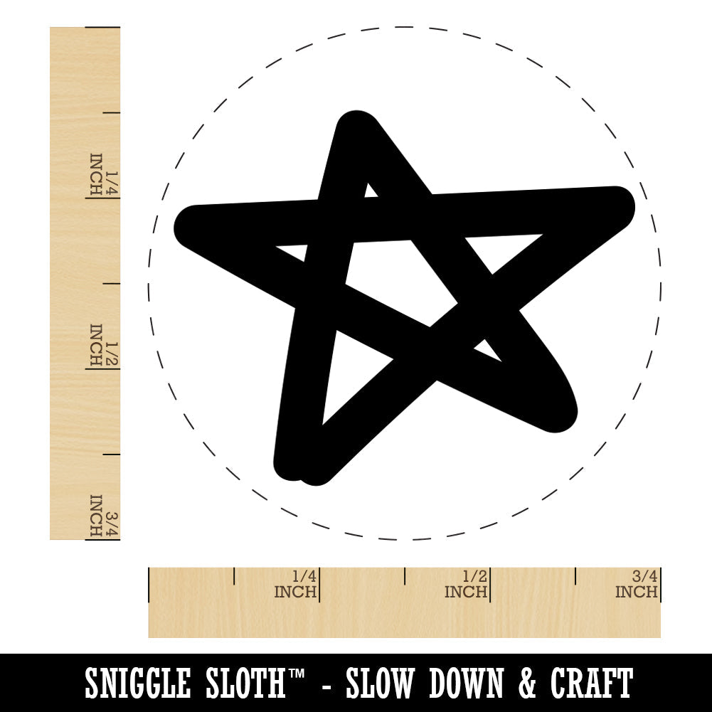 Star Doodle Rubber Stamp for Stamping Crafting Planners