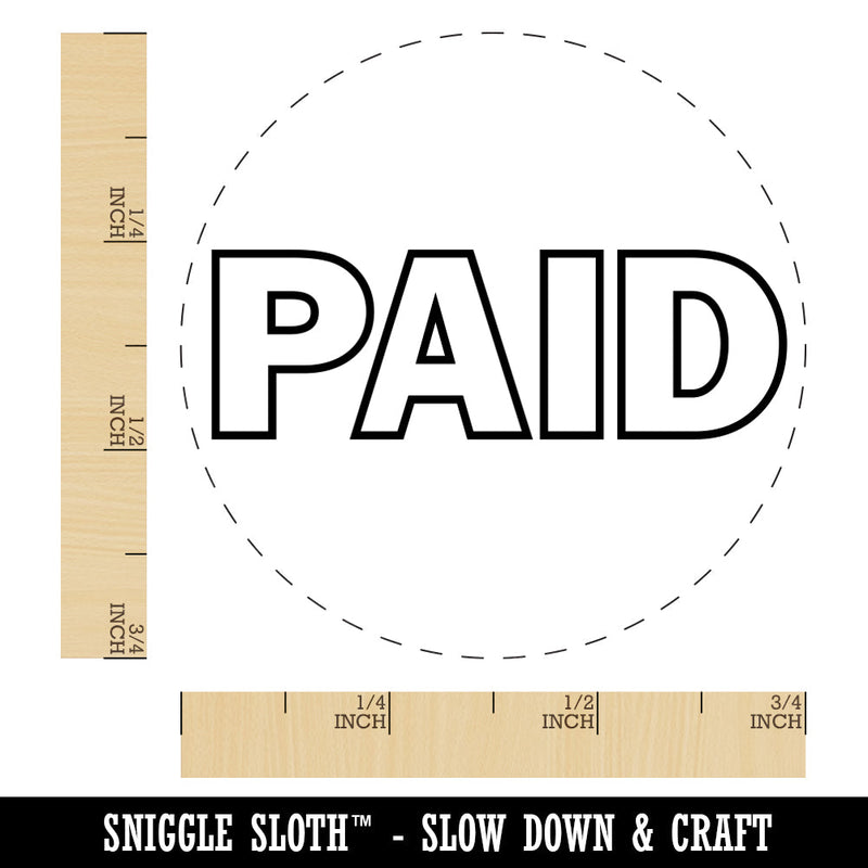 Paid Bold Text Outline Rubber Stamp for Stamping Crafting Planners