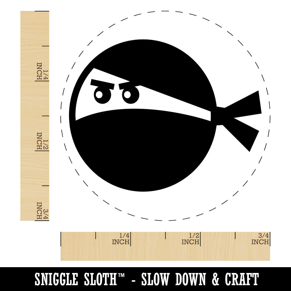 Ninja Face Funny Rubber Stamp for Stamping Crafting Planners