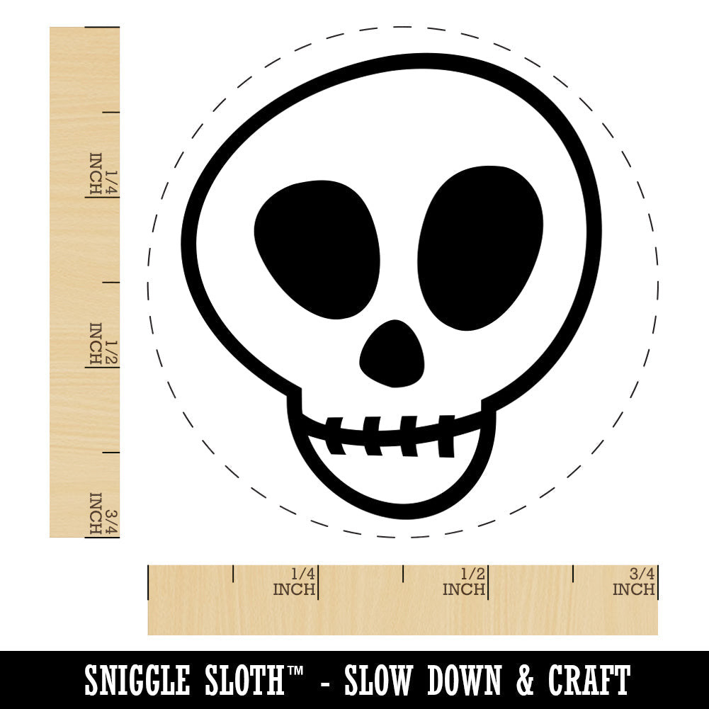 Skull Doodle Rubber Stamp for Stamping Crafting Planners