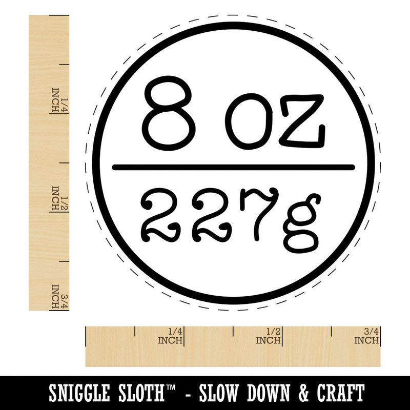 8 oz 227g Ounce Grams Weight Label Rubber Stamp for Stamping Crafting Planners