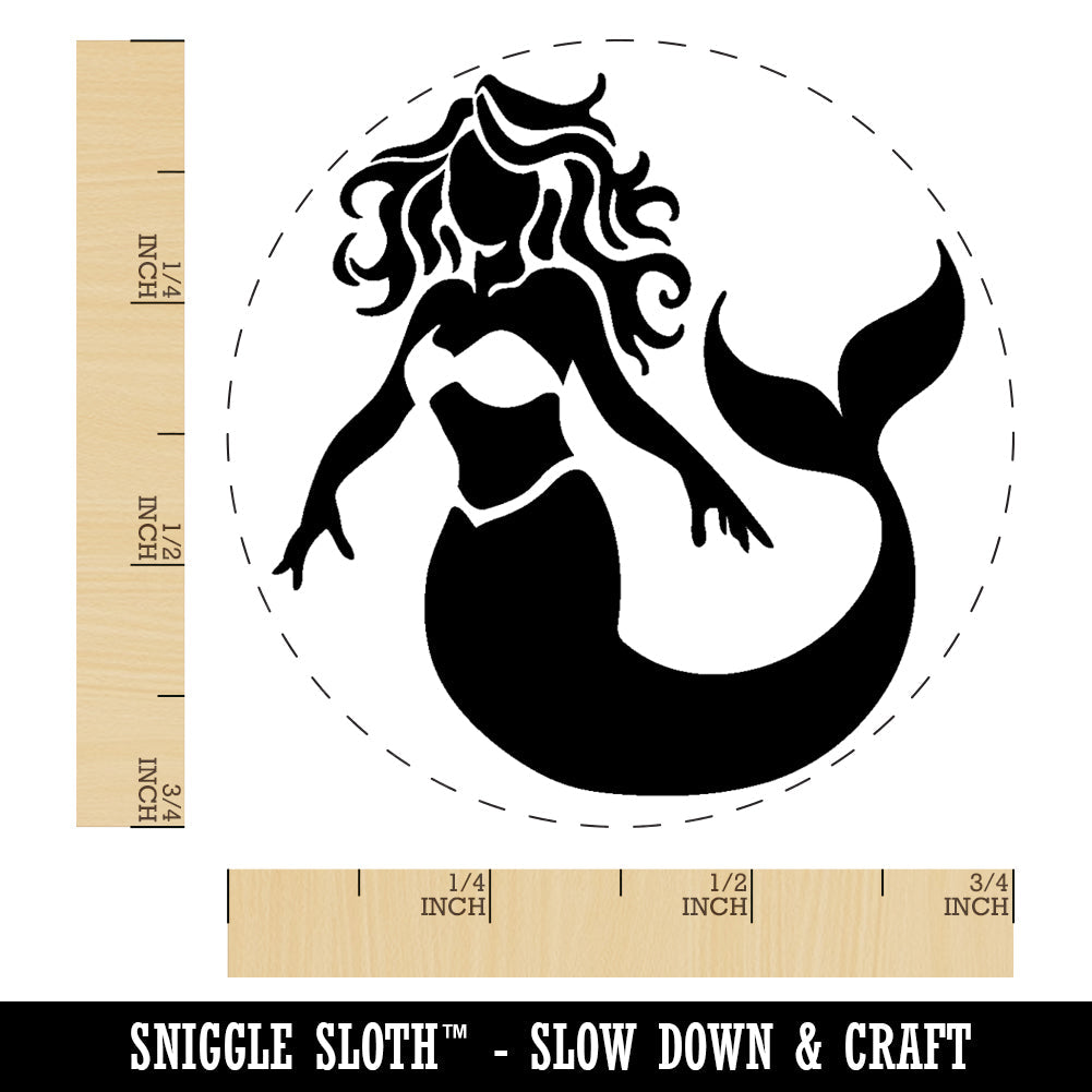 Beautiful Mythological Mermaid Rubber Stamp for Stamping Crafting Planners
