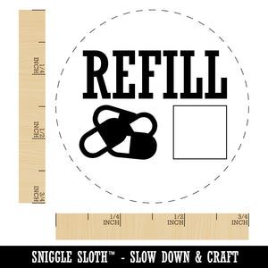 Refill Pills Medication Prescription Tracker Rubber Stamp for Stamping Crafting Planners