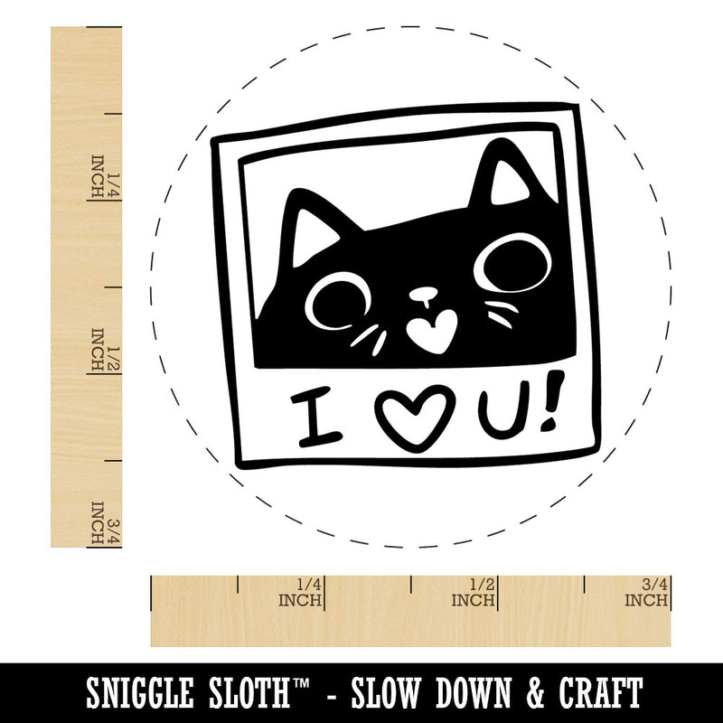Cute Loving Kitty Cat Photo Rubber Stamp for Stamping Crafting Planners