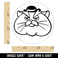 Fat Mobster Cat with Bowler Hat Rubber Stamp for Stamping Crafting Planners