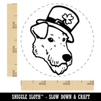 Irish Terrier Dog with Leprechaun Hat Saint Patricks Day Rubber Stamp for Stamping Crafting Planners