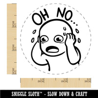 Oh No Panic Mistake Sweating Reaction Rubber Stamp for Stamping Crafting Planners