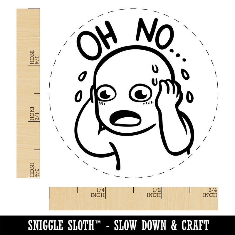 Oh No Panic Mistake Sweating Reaction Rubber Stamp for Stamping Crafting Planners