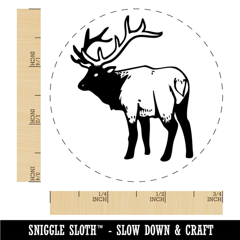 Ominous Elk Wapiti Deer Looking Back Rubber Stamp for Stamping Crafting Planners