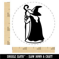 Wise Old Wizard Back Looking Away Mage Sorcerer Rubber Stamp for Stamping Crafting Planners