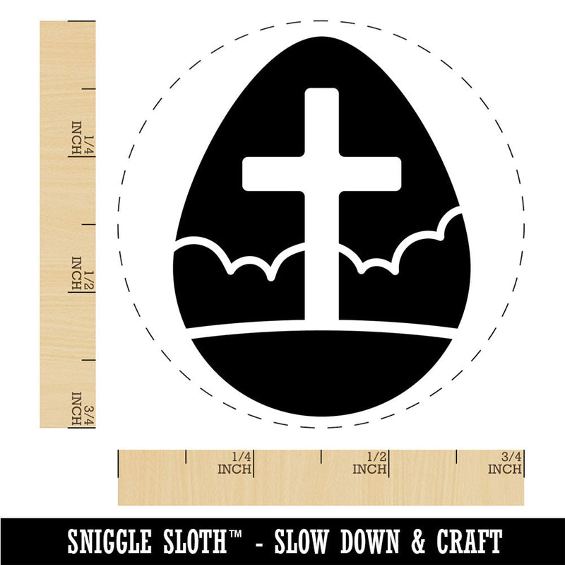Easter Egg Christian Cross Cloudy Sky Rubber Stamp for Stamping Crafting Planners