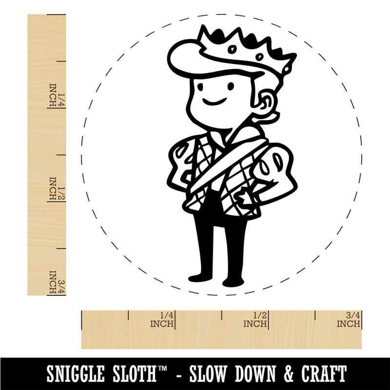 Cartoon Medieval Prince Royalty Crown Rubber Stamp for Stamping Crafting Planner