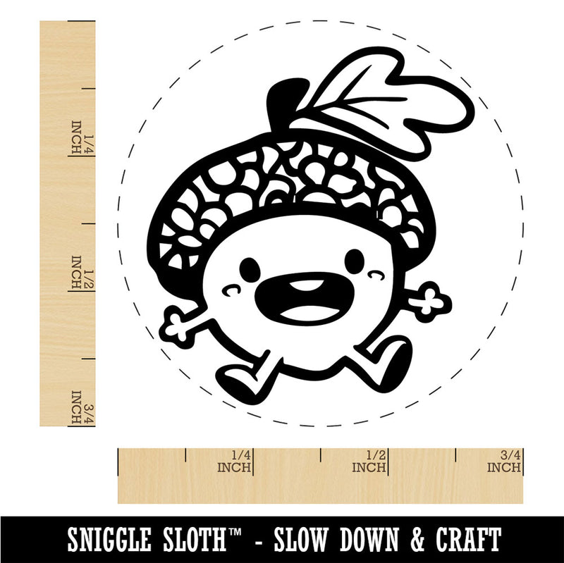 Chibi Baby Acorn Cute Oak Tree Leaf Rubber Stamp for Stamping Crafting Planners