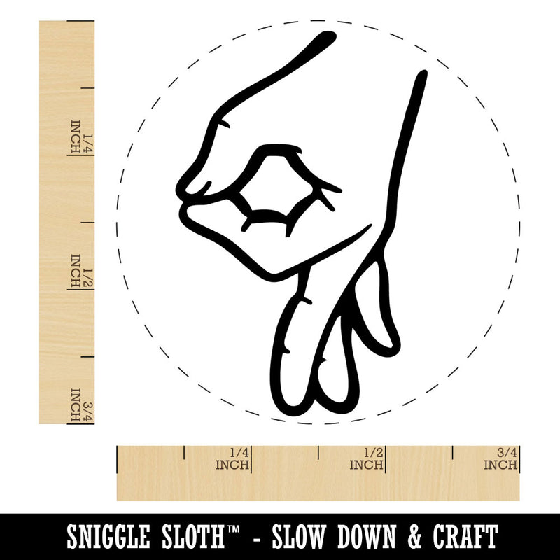 Circle Game Hand Sign Funny Rubber Stamp for Stamping Crafting Planners