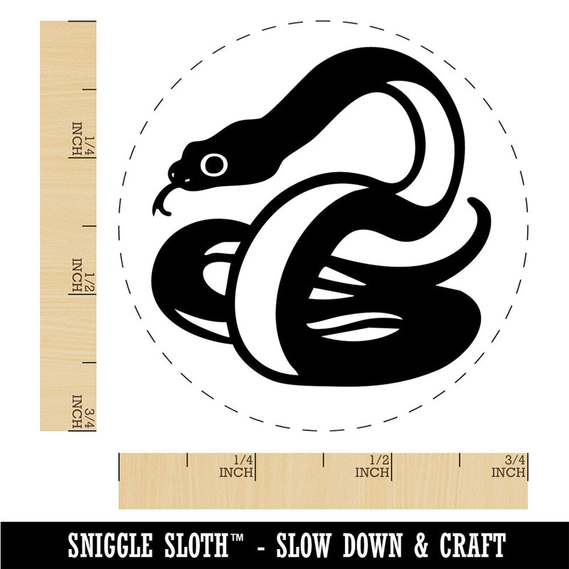 Coiled Cautious Snake Serpent Rubber Stamp for Stamping Crafting Planners