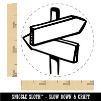 Crossroads Sign Diverging Paths Choices Decisions Rubber Stamp for Stamping