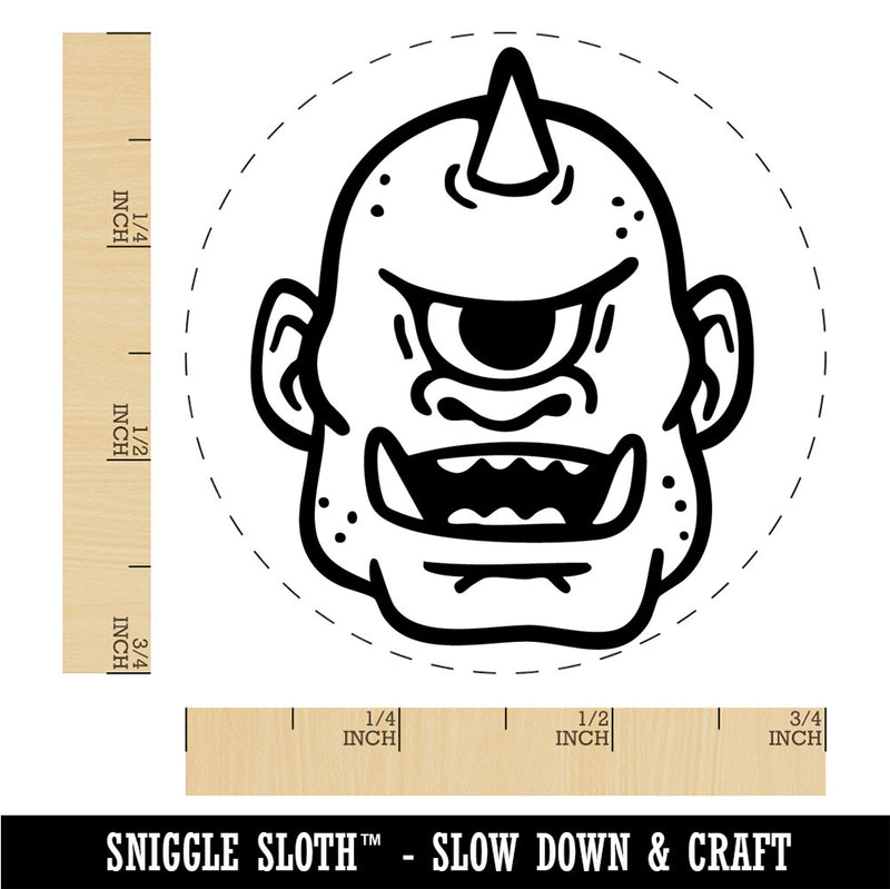 Cyclops Monster Head Fantasy Creature Rubber Stamp for Stamping Crafting Planner