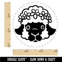 Easter Lamb Head Flower Crown Rubber Stamp for Stamping Crafting Planners