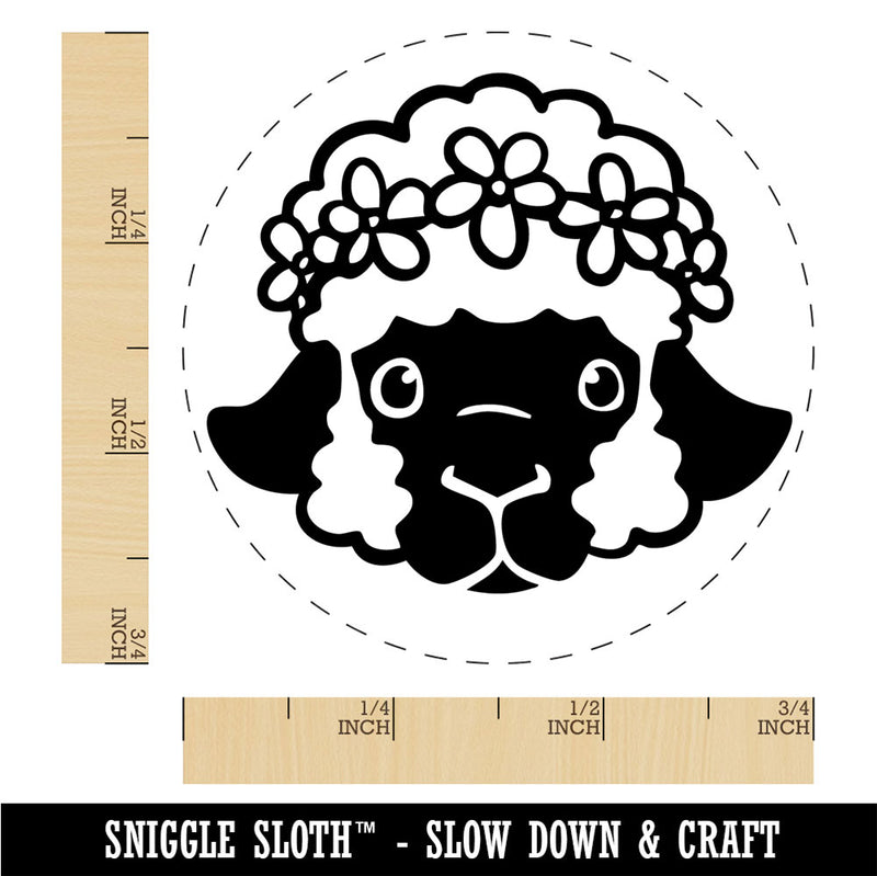 Easter Lamb Head Flower Crown Rubber Stamp for Stamping Crafting Planners