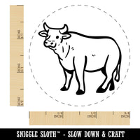 Friendly Cow Ox Cattle Farm Animal Rubber Stamp for Stamping Crafting Planners