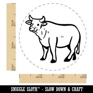 Friendly Cow Ox Cattle Farm Animal Rubber Stamp for Stamping Crafting Planners