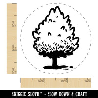 Hand Drawn Pine Bushy Tree Plant Rubber Stamp for Stamping Crafting Planners