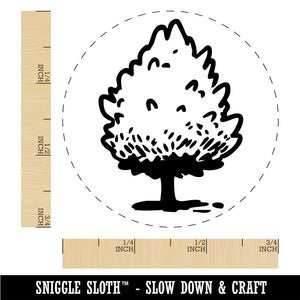Hand Drawn Pine Bushy Tree Plant Rubber Stamp for Stamping Crafting Planners