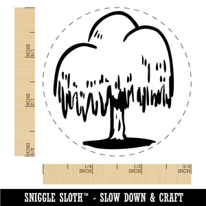 Hand Drawn Weeping Willow Droopy Tree Rubber Stamp for Stamping Crafting Planner