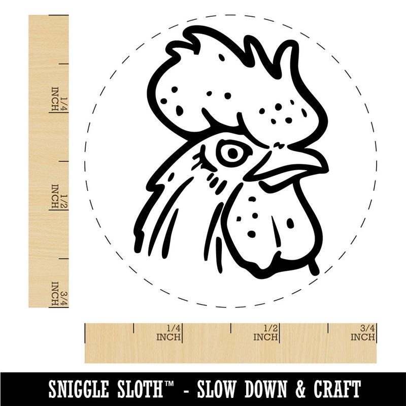 Intimidating Rooster Chicken Head Rubber Stamp for Stamping Crafting Planners