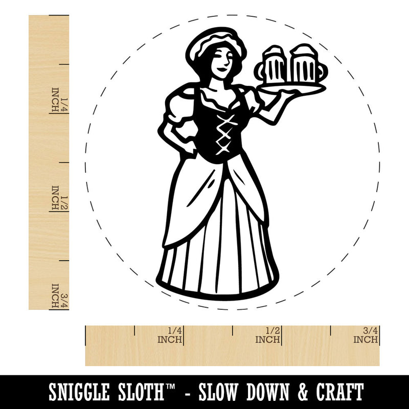 Medieval Barmaid Tavern Woman Ale Beer Rubber Stamp for Stamping Crafting