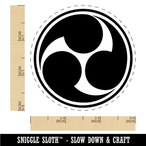 Mitsu Tomoe Japanese Shinto God Symbol Samurai Charm Rubber Stamp for Stamping