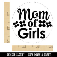 Mom of Girls Mother's Day Flowers Rubber Stamp for Stamping Crafting Planners