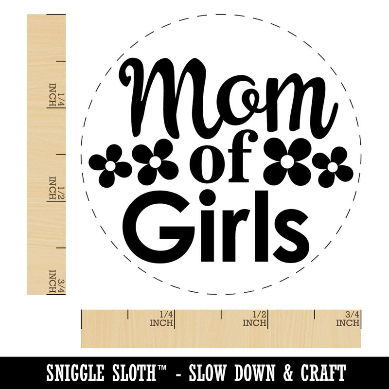 Mom of Girls Mother's Day Flowers Rubber Stamp for Stamping Crafting Planners