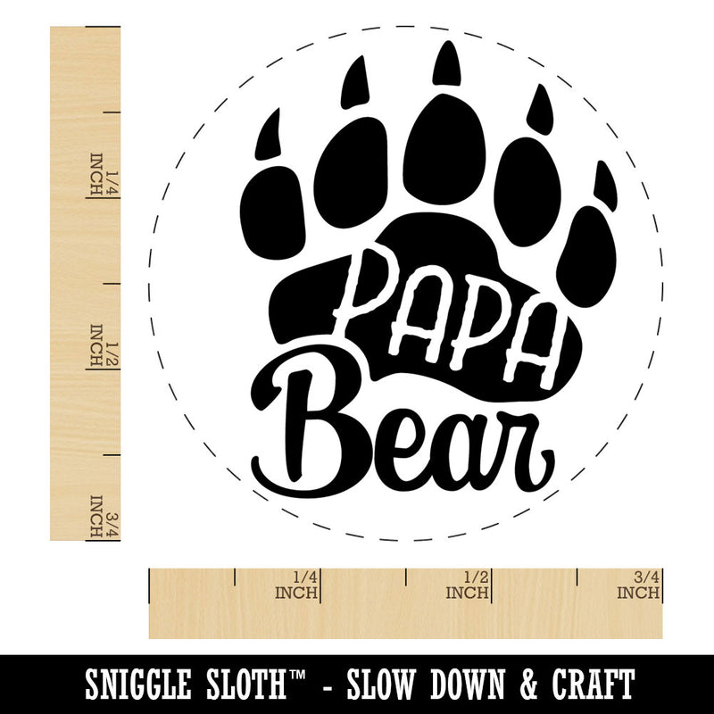 Papa Bear Father's Day Paw Family Rubber Stamp for Stamping Crafting Planners