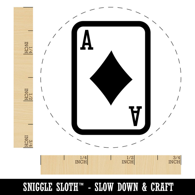 Playing Card Ace of Diamonds Rubber Stamp for Stamping Crafting Planners