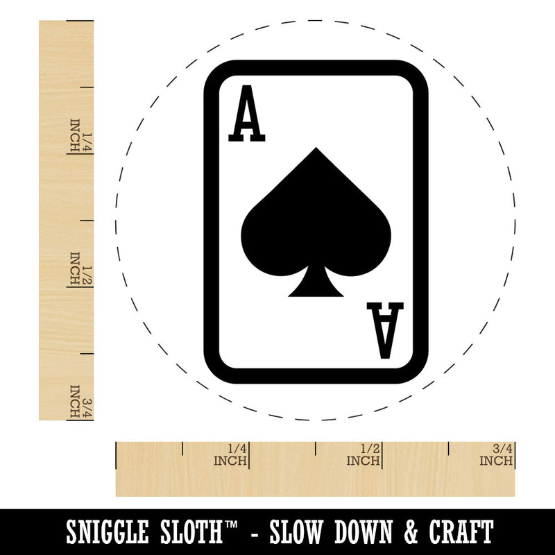 Playing Card Ace of Spades Rubber Stamp for Stamping Crafting Planners