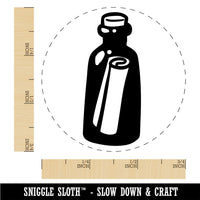 Rolled Message In A Bottle Secret Rubber Stamp for Stamping Crafting Planners