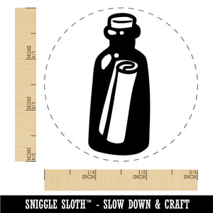 Rolled Message In A Bottle Secret Rubber Stamp for Stamping Crafting Planners